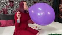 Blow2Pop a purple TT17 pastel while smoking a cigarette