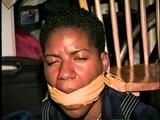 BLACK COLLEGE STUDENT BALL-TIED, BAREFOOT, TOE-TIED & CLEAVE GAGGED (D40-4)