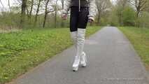 Strolling in black leggings and old overknees, 2nd part