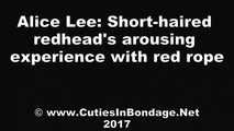 Alice Lee - Short-haired redhead's arousing experience with red rope (video)
