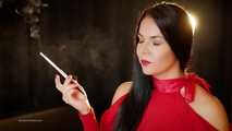 Seductive woman Tanya adores smoking a 120mm cigarette with a holder