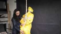 Aiyana and Myxxxy having fun together in shiny nylon Rainwear