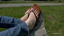 Feet in flip-flops