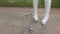Modellauto-Crushing neben der Autobahn