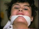 18 YR OLD LATINA CUTIE GETS MOUTH STUFFED WITH SPONGE, TIED IN WITH ROPE, PLASTIC WRAP STUFFED IN MOUTH, CLEAVE GAGGED, TIT TIED & HANDGAGGED  (D50-6)