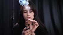 Beautiful Woman Smoking a Cigar