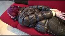Get 2 Archive Videos with Mara bound and gagged in her shiny nylon Downwear