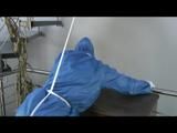 0318 min video with Jill tied and gagged in shiny rainwear