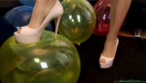 sexy highheel and feet popping *thai balloons*