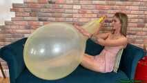 Blow2pop yellow CUSTOM LONGNECK balloon with mouthpiece