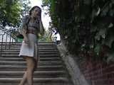 016079 Eve Takes A Pee In The Stairway Drain Channel