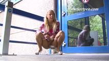 080007 Naughty Nikki Pees On The College DoorstepA