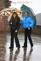 Outdoor trip of Stella and Leonie both wearing sexy shiny down jackets and black jeans (Pics)
