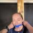 Rachel Adams Poletied and gagged by an Intruder
