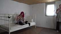 Lana roped on bed 2