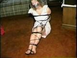 25 YR OLD CHARLENE IS PANTY STUFFED, DUCT TAPE GAGGED, BALL-TIED & BLINDFOLDED (D36-2)
