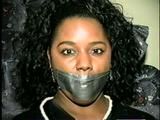 33 YEAR OLD BLACK NURSE IS HOG-TIED, CLEAVE GAGGED, MOUTH STUFFED & DUCT TAPE GAGGED (D45-6)