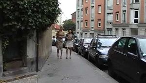 016079 Eve Takes A Pee In The Stairway Drain Channel