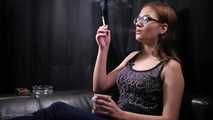 18 y.o. Lyuba is smoking 100mm cigarette  