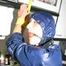 Stella tied, gagged and hooded in the kitchen wearing supersexy blue rainwear (Pics)