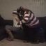 Elysa roped on couch 