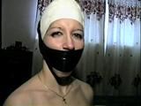 WRAP AROUND TAPE GAGGED, TIED TITS TAMARA (D11-9)