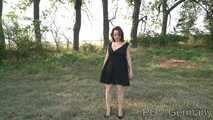 Kristina walking outside