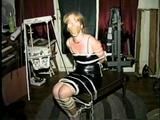38 Yr OLD CASHIER ATTIC BOUND & GAGGED IN A BLACK LEATHER DRESS (D24-6)