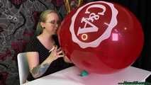 Blow2Pop red "C&A" balloon while smoking