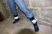 Alina tied and gagged in a skisuit