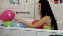 taking a bath with balloons [nails, scissors lighter]