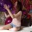 blowing up and playing with balloons