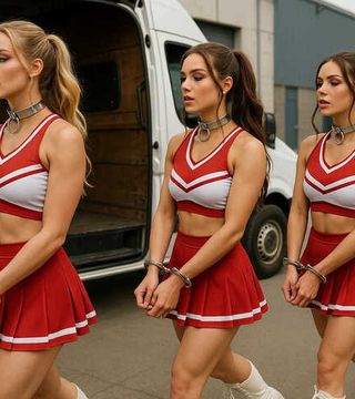 Cheerleader Cuffed For Transport