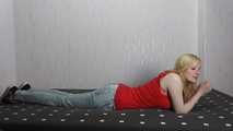 Sarah hogtied and tickled