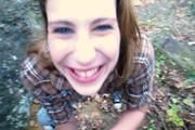 Aubrey Lee - naughty babysitter gives an outdoor blowjob