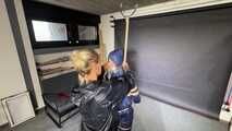 Aiyana bound, gagged and vibed by Ms. Ungeniert in shiny nylon Rainwear and she really enjoyed it!!!