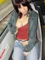 Flashing my tits and pussy on the tram