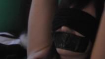 Lisa roped on couch 2/2