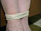 42 Yr OLD DIANE TIGHTLY TIED & GAGGED AT FOOT OF BED (D23-11)