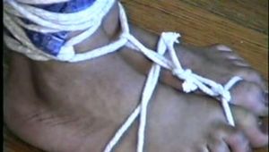 FEISTY NAFISA, TIED IN BLUE JEANS, CLEAVE & TAPED GAGGED HOSTAGE (D26-2)