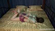 Patricia - hogtied on bed