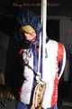 SEXY SONJA tied and gagged with ropes and a clothgag suspended wearing a sexy red/blue downwear combination (Pics)