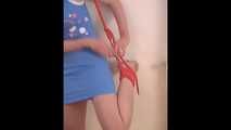 Alice Lee - Short-haired redhead's arousing experience with red rope (video)