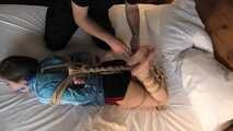 Watch Rachel Adams bound and gagged in shiny nylon Shorts and Windbreaker  