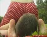 Lena facesits the gardener 