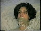 26 Yr OLD K-MART CLERK MUMMY PLASTIC WRAPPED NAKED, WRAP TAPE GAGGED, SPANKED & FOOT TICKLED (D38-16)