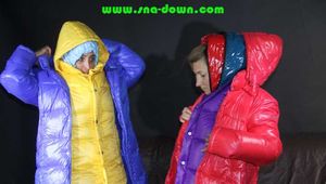 see Ronja and Stella wearing a lot of different downjackets and coats at the same time!