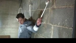 03:15 Min. video with Alina tied and gagged in a shiny oldshool skisuit