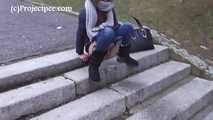 119007 Donna-Jo Pees Down The Park Steps