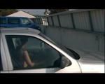 Nude car driving and walking